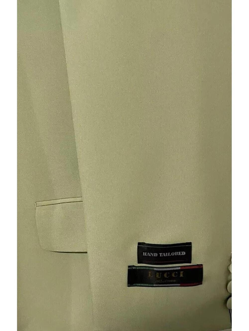 Lucci Men Green 4Pc Pant Suit- Blazer/Vest Size 50L & Pants Size 44x30 NWT MZZ1R - Picture 10 of 10